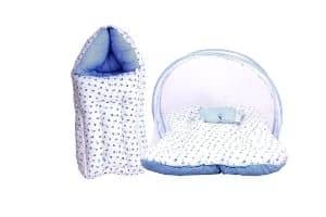 FARETO Baby Mattress with Mosquito Net & Sleeping Bag Combo