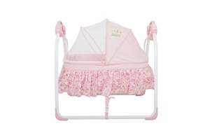 Baybee New Born Baby Folding Automatic Swing Cradle with Remote Control (Pink)