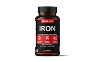 Boldfit Iron Supplement For Women & Men with Vitamin C, Folic Acid & Vitamin B12