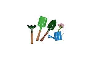 Little Greenkeeper's Wooden Gardening Tools with Mini Sprinkler Set
