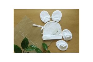 PICKSPARROW Baby Cotton Cap-Booties-Mittens Set