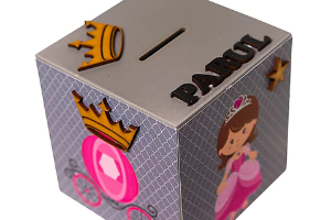 Dox Box Personalised/Customised Name Princess Theme Piggy Bank