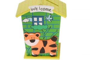 ZHENGTU Piggy Bank for Kids Wood House Animal Designs